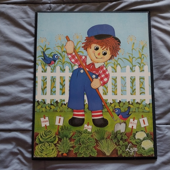 Vintage Raggedy Ann & Andy Prints on Pressed Board - Picture 3 of 8
